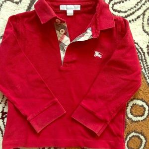 Burberry Long Sleeve Toddler Polo Shirt size 3t